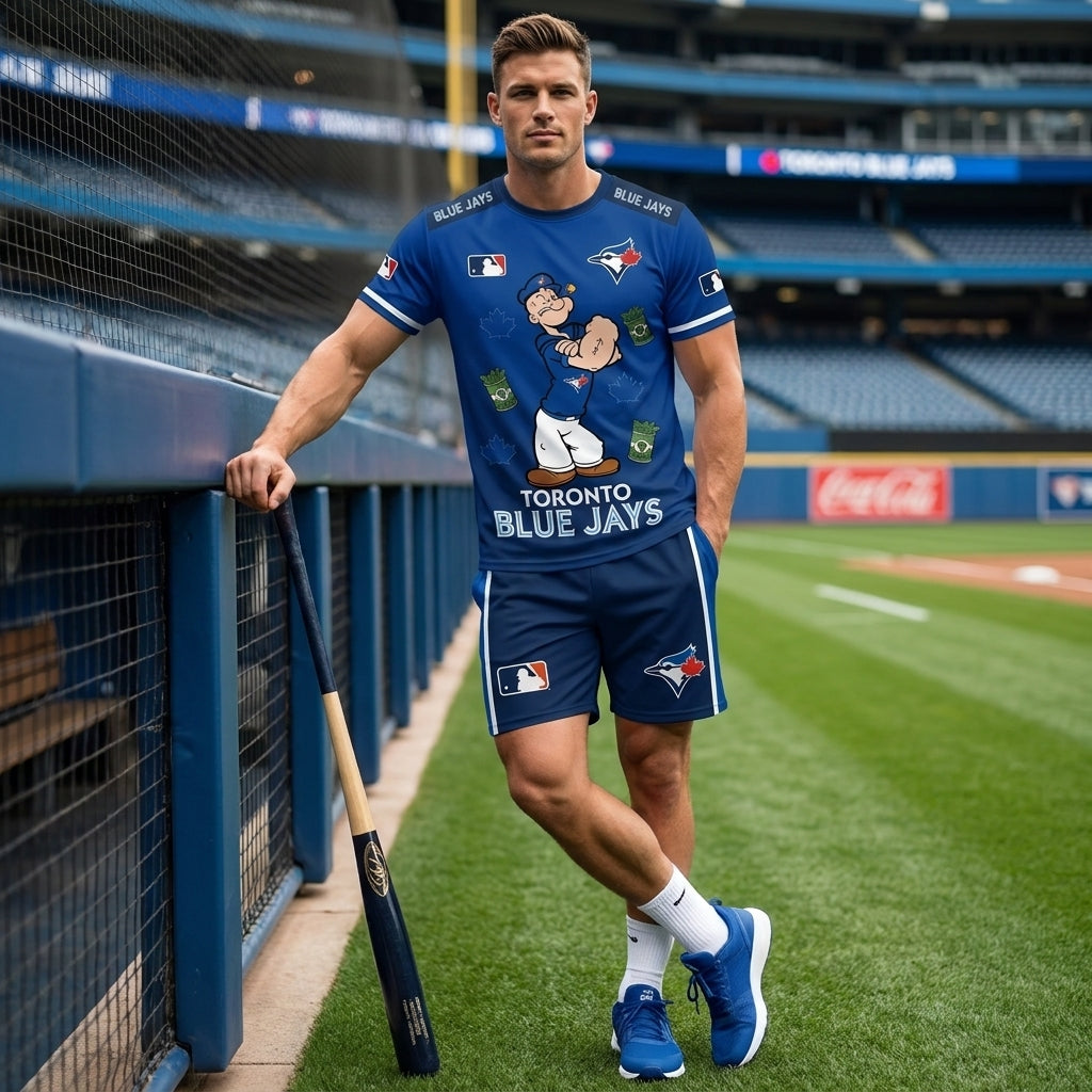 Strong Sailor Baseball Fan T-Shirt And Shorts Set — Sport Outfit Combo | 30 Teams Available