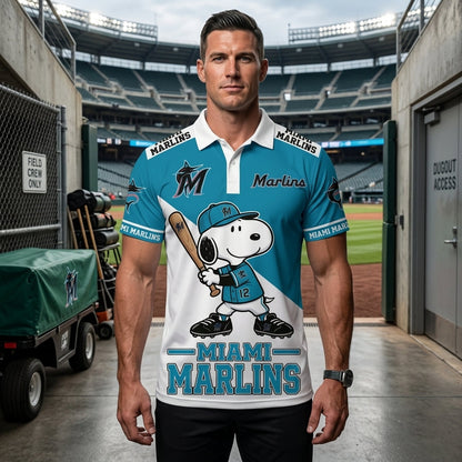 National League — NL Baseball Polo Shirt — Team Color Game Day Polo — Cartoon Dog Baseball Inspired  - Custom Fan Apparel Image 4