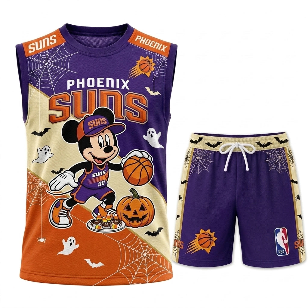 Limited Halloween Fan Set — Cartoon Mouse Basketball Jersey + Shorts | 30 Teams - Custom Fan Apparel Image 1