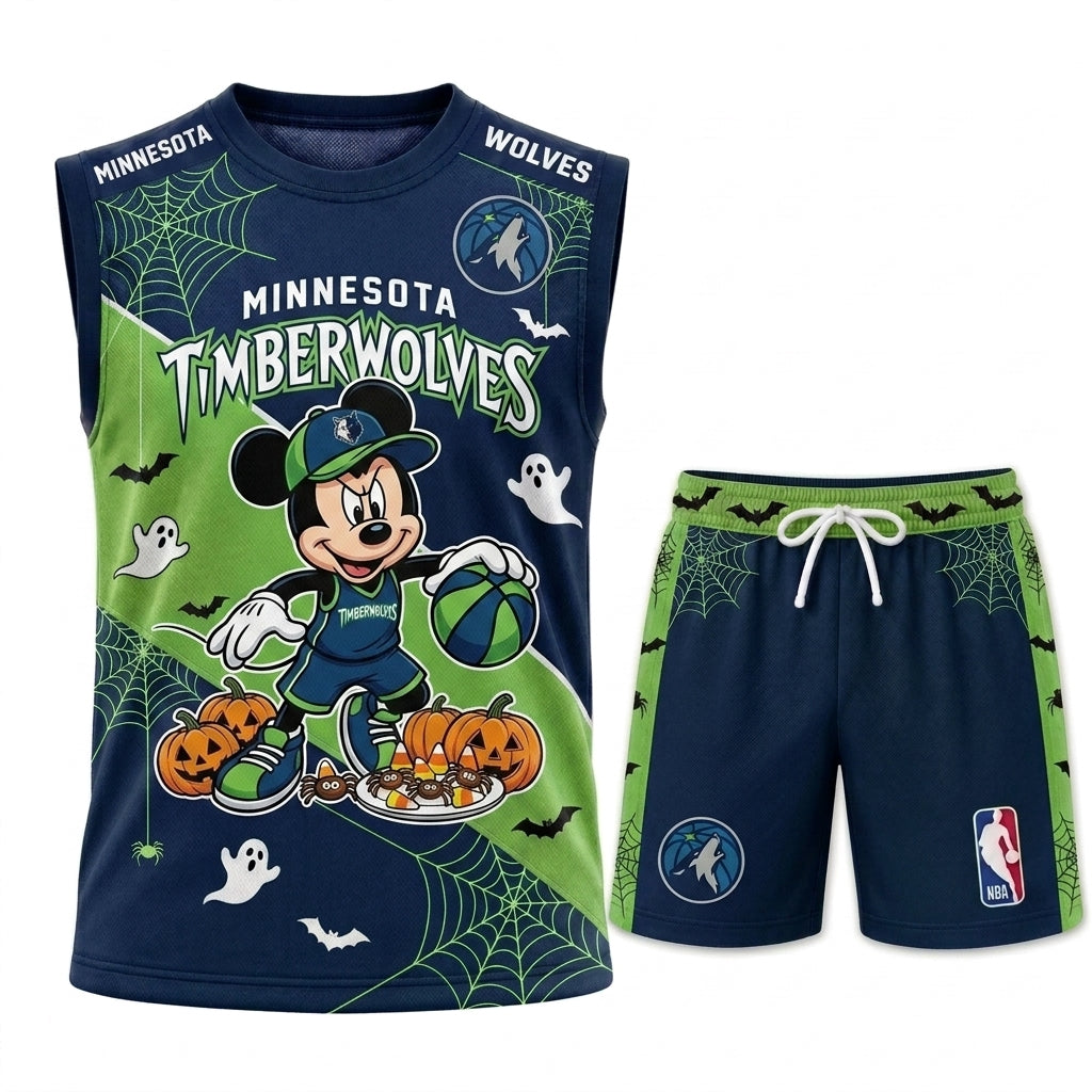 Limited Halloween Fan Set — Cartoon Mouse Basketball Jersey + Shorts | 30 Teams
