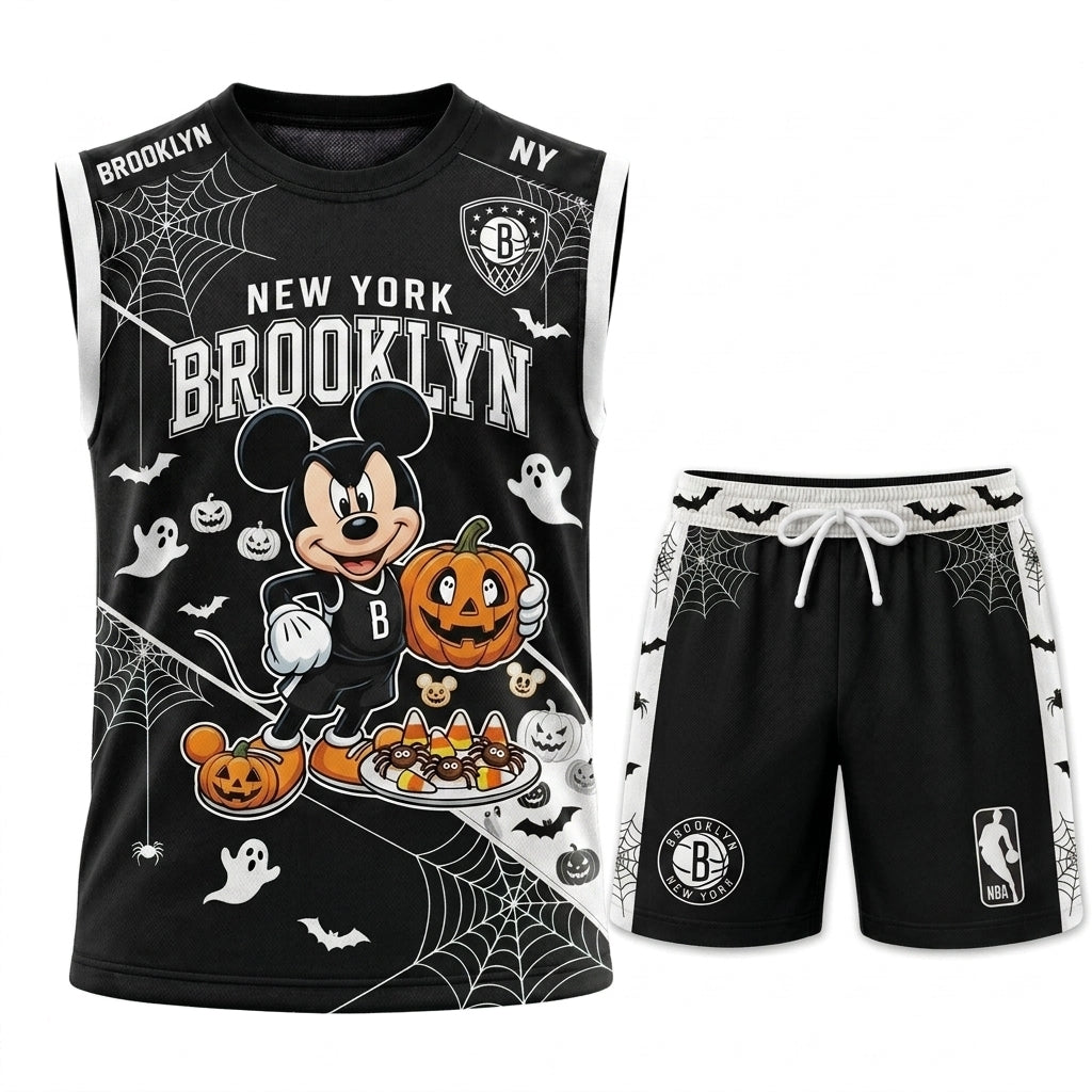 Limited Halloween Fan Set — Cartoon Mouse Basketball Jersey + Shorts | 30 Teams - Custom Fan Apparel Image 3