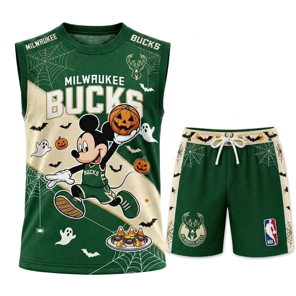Limited Halloween Fan Set — Cartoon Mouse Basketball Jersey + Shorts | 30 Teams
