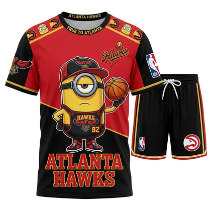 Minions NBA Basketball Fan Set — T-Shirt & Shorts | All 30 Teams Available - Custom Fan Apparel Image 3