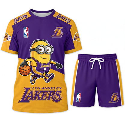 Minions NBA Basketball Fan Set — T-Shirt & Shorts | All 30 Teams Available - Custom Fan Apparel Image 20