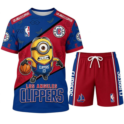 Minions NBA Basketball Fan Set — T-Shirt & Shorts | All 30 Teams Available