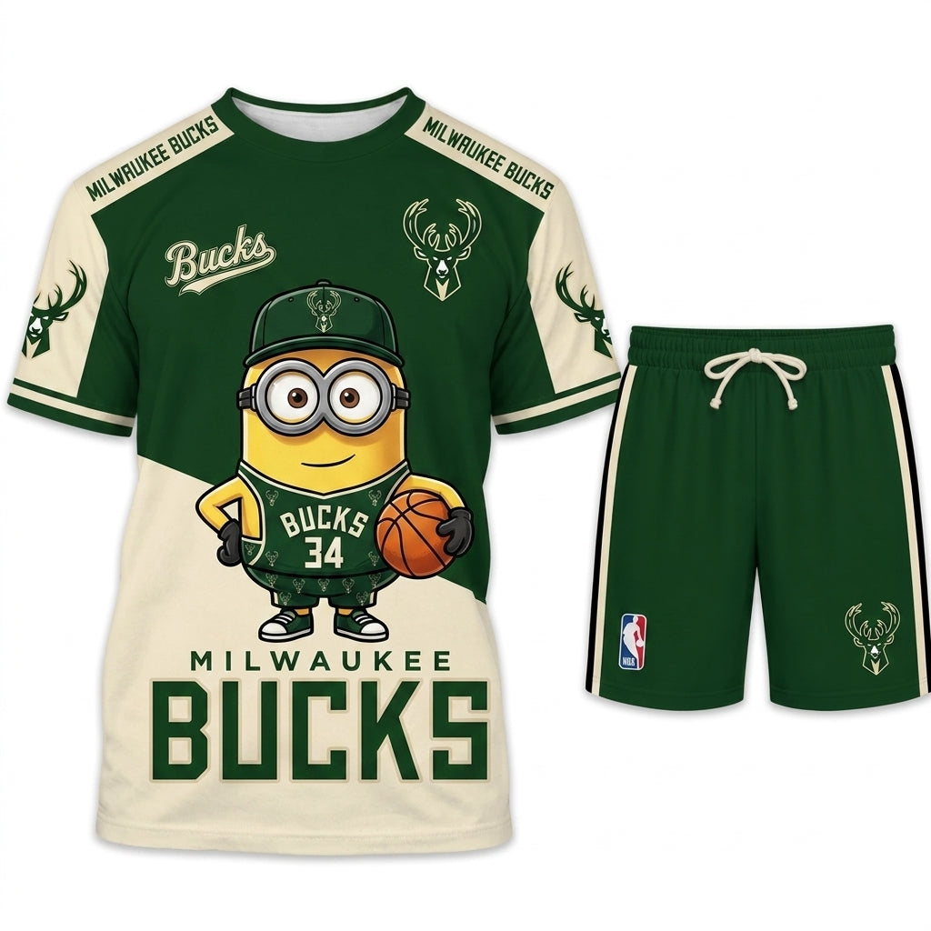 Minions NBA Basketball Fan Set — T-Shirt & Shorts | All 30 Teams Available