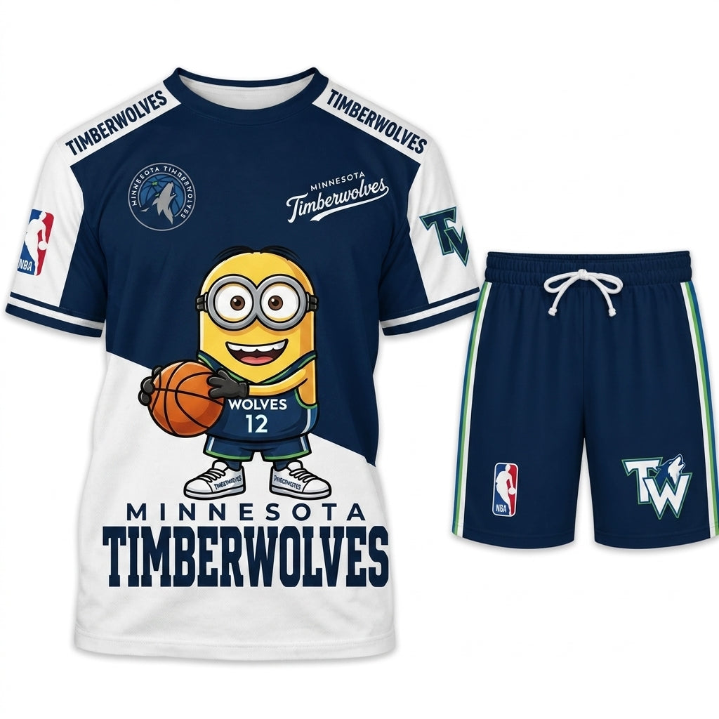Minions NBA Basketball Fan Set — T-Shirt & Shorts | All 30 Teams Available