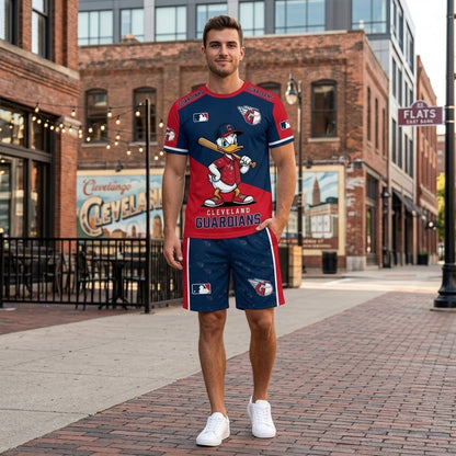 Cartoon Duck Baseball Fan T-Shirt And Shorts Set — Sport Outfit Combo | 30 Teams Available