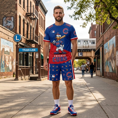 Cartoon Duck Baseball Fan T-Shirt And Shorts Set — Sport Outfit Combo | 30 Teams Available - Custom Fan Apparel Image 4