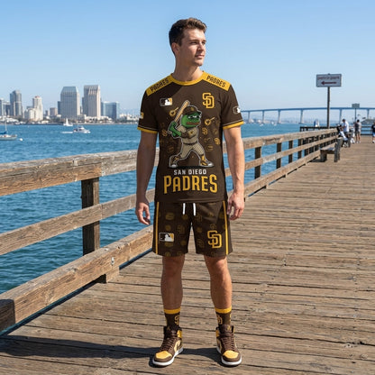 Meme Frog Baseball Fan T-Shirt And Shorts Set — Funny Sport Outfit | 30 Teams Available