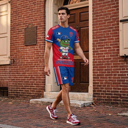 Meme Frog Baseball Fan T-Shirt And Shorts Set — Funny Sport Outfit | 30 Teams Available