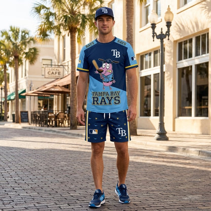 Sport Fan Set T-Shirt + Shorts — Cartoon Dog Baseball Inspired Outfit | All 30 Teams Available