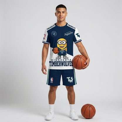 Minions NBA Basketball Fan Set — T-Shirt & Shorts | All 30 Teams Available