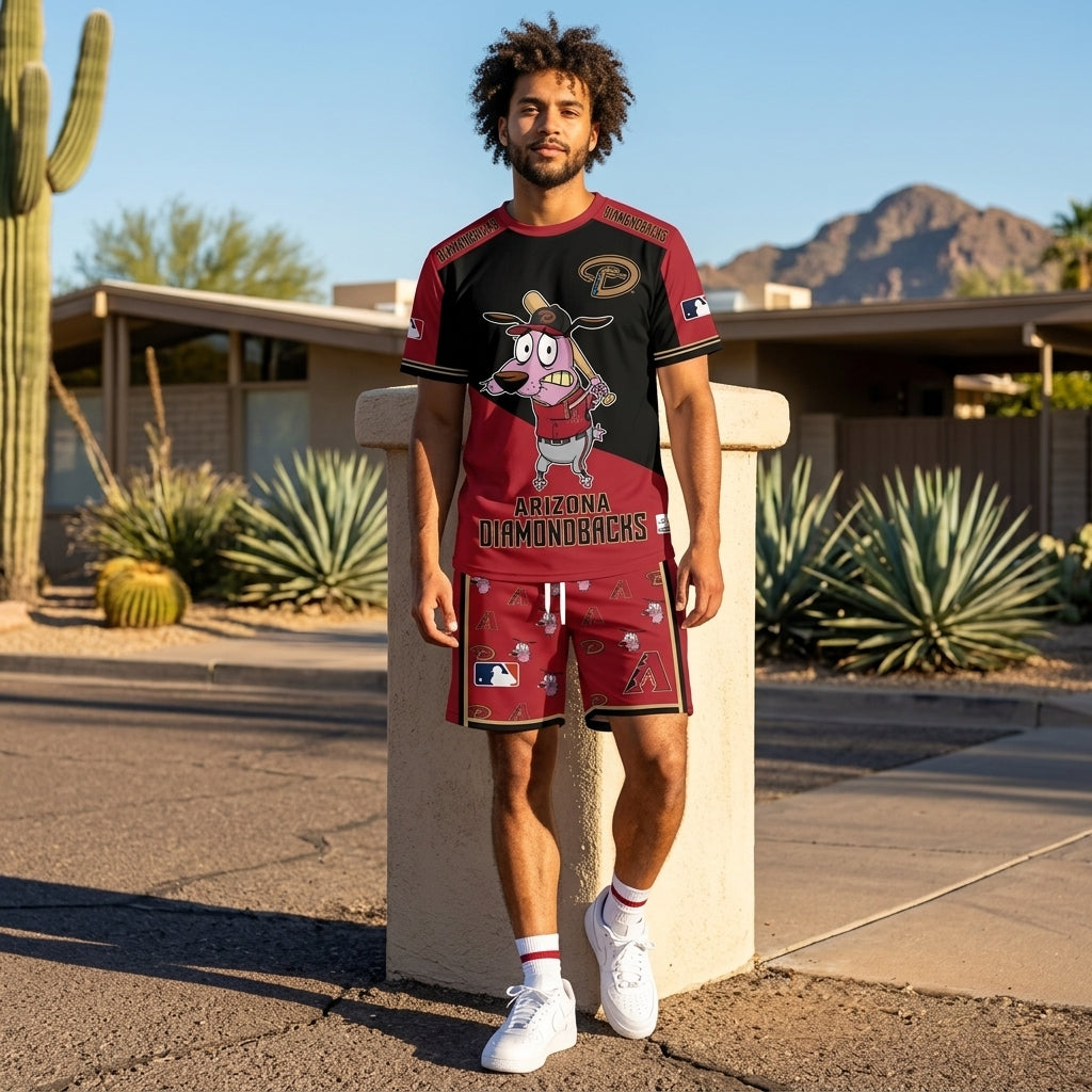 Sport Fan Set T-Shirt + Shorts — Cartoon Dog Baseball Inspired Outfit | All 30 Teams Available
