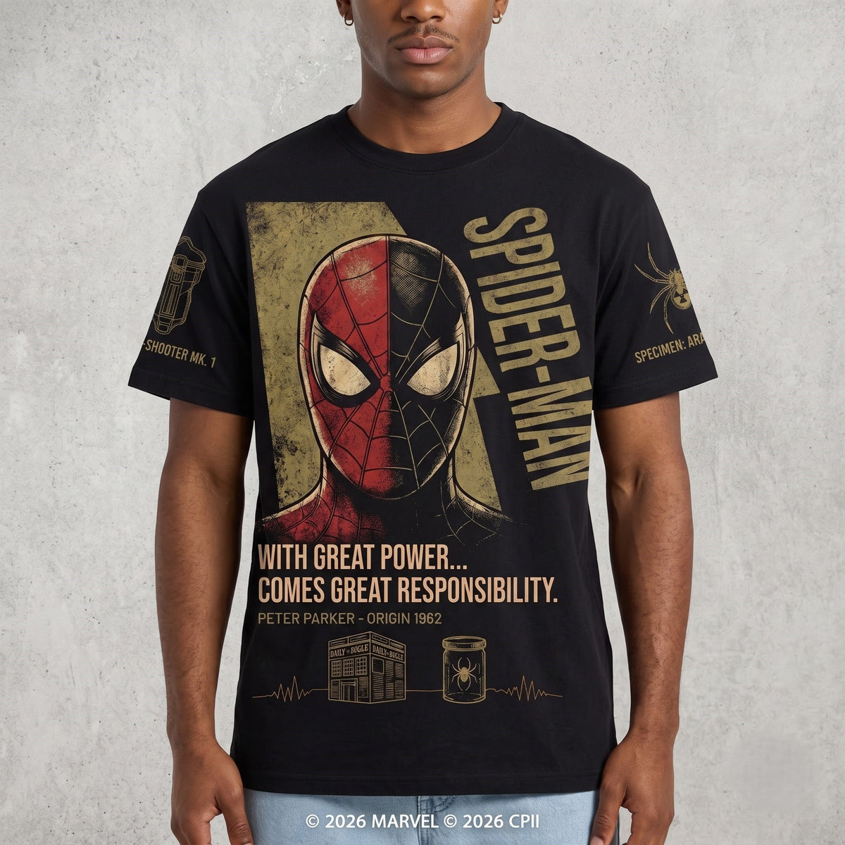 Black Long Sleeve Shirt — Comic Web Hero Inspired Back Print Tee — Superhero Fan Streetwear Gift - Custom Fan Apparel Image 6