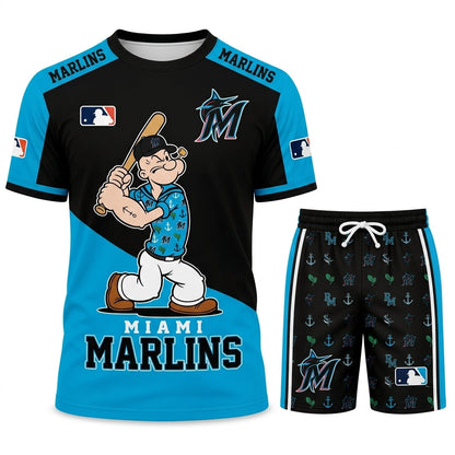 Strong Sailor Baseball Fan T-Shirt And Shorts Set — Sport Outfit Combo | 30 Teams Available