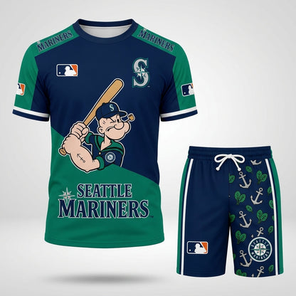 Strong Sailor Baseball Fan T-Shirt And Shorts Set — Sport Outfit Combo | 30 Teams Available - Custom Fan Apparel Image 9