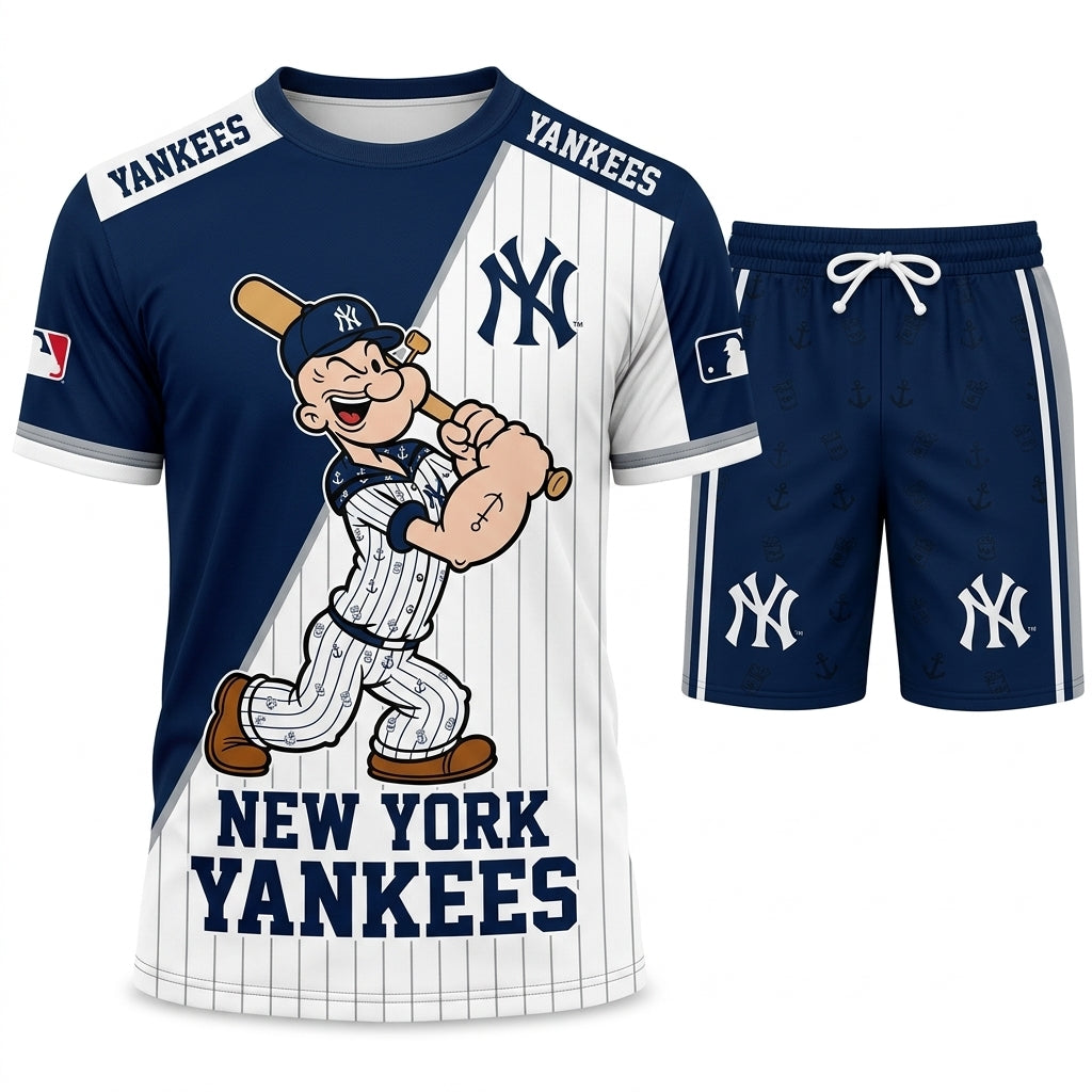 Strong Sailor Baseball Fan T-Shirt And Shorts Set — Sport Outfit Combo | 30 Teams Available