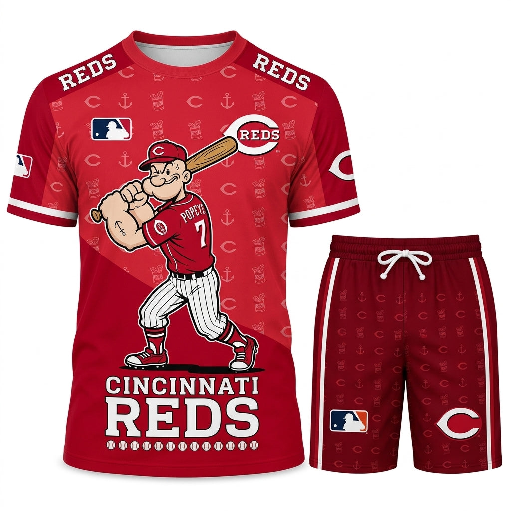 Strong Sailor Baseball Fan T-Shirt And Shorts Set — Sport Outfit Combo | 30 Teams Available