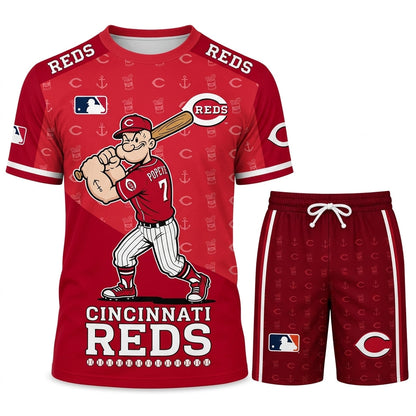 Strong Sailor Baseball Fan T-Shirt And Shorts Set — Sport Outfit Combo | 30 Teams Available