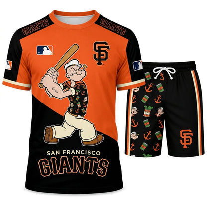 Strong Sailor Baseball Fan T-Shirt And Shorts Set — Sport Outfit Combo | 30 Teams Available