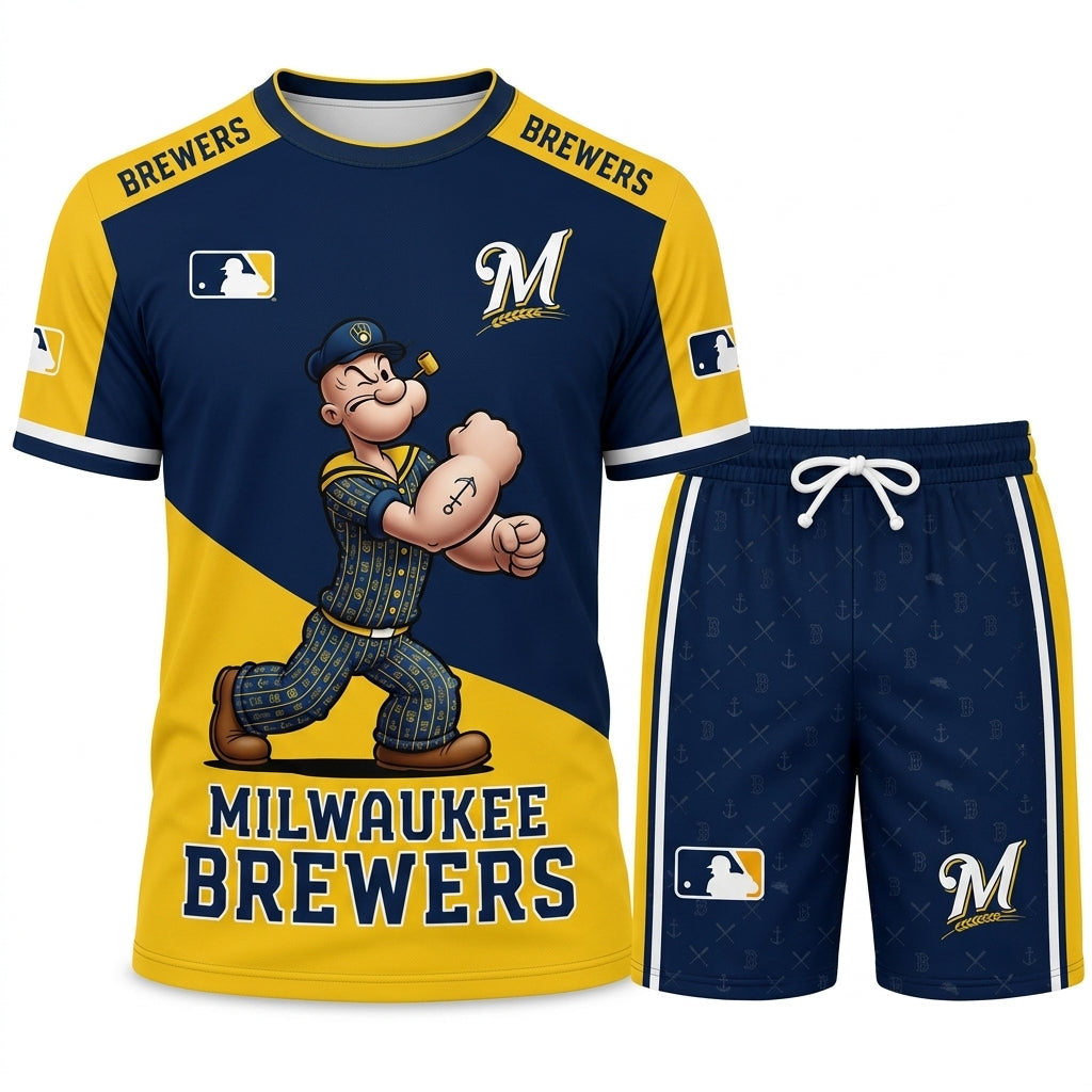 Strong Sailor Baseball Fan T-Shirt And Shorts Set — Sport Outfit Combo | 30 Teams Available