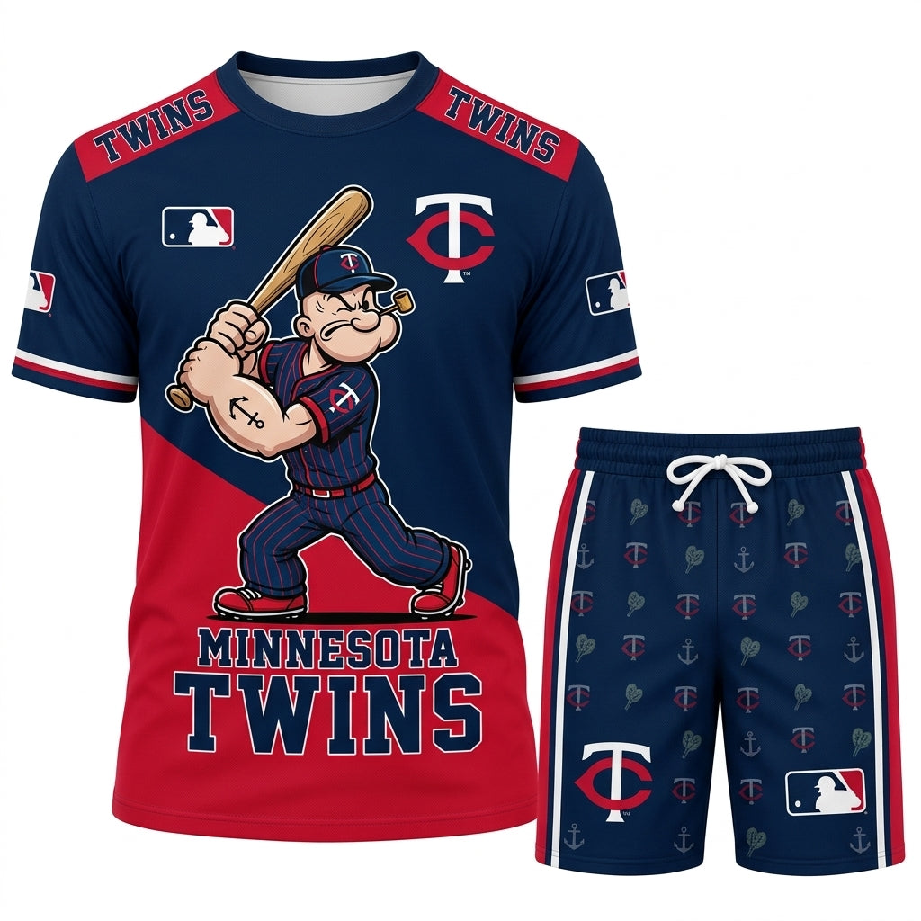 Strong Sailor Baseball Fan T-Shirt And Shorts Set — Sport Outfit Combo | 30 Teams Available