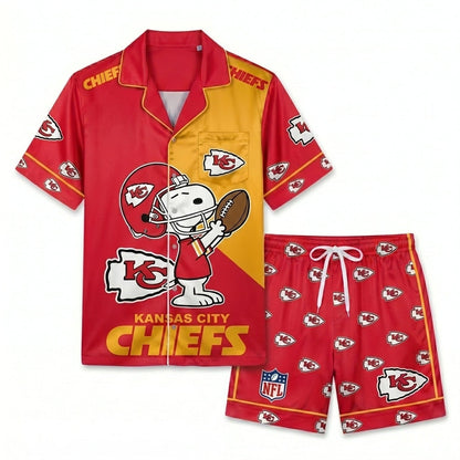 SHORT-SLEEVE PAJAMAS SET FOR TOP TEAM FOOTBALL FAN - Custom Fan Apparel Image 3