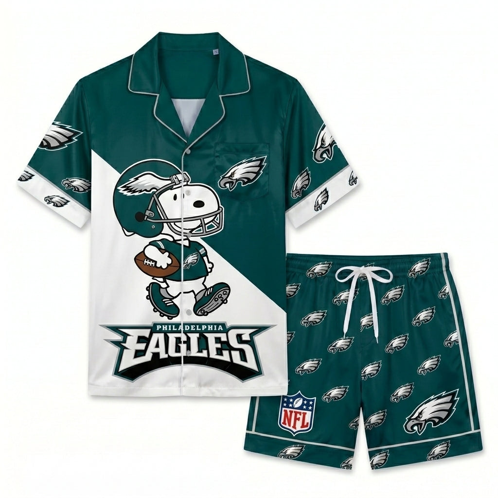 SHORT-SLEEVE PAJAMAS SET FOR TOP TEAM FOOTBALL FAN - Custom Fan Apparel Image 13