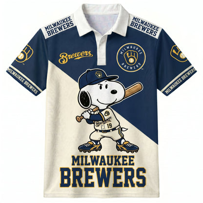 National League — NL Baseball Polo Shirt — Team Color Game Day Polo — Cartoon Dog Baseball Inspired  - Custom Fan Apparel Image 15