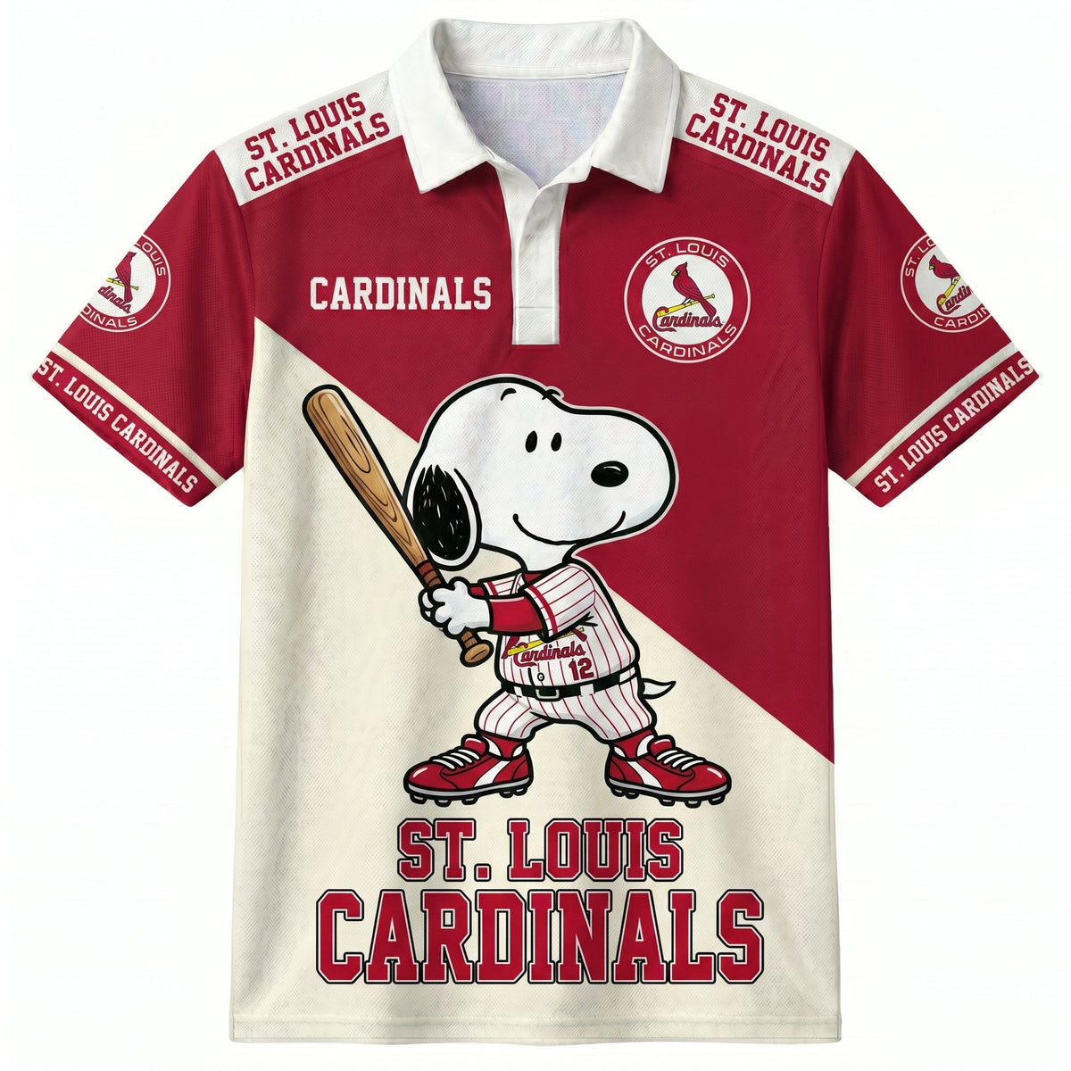 National League — NL Baseball Polo Shirt — Team Color Game Day Polo — Cartoon Dog Baseball Inspired  - Custom Fan Apparel Image 19