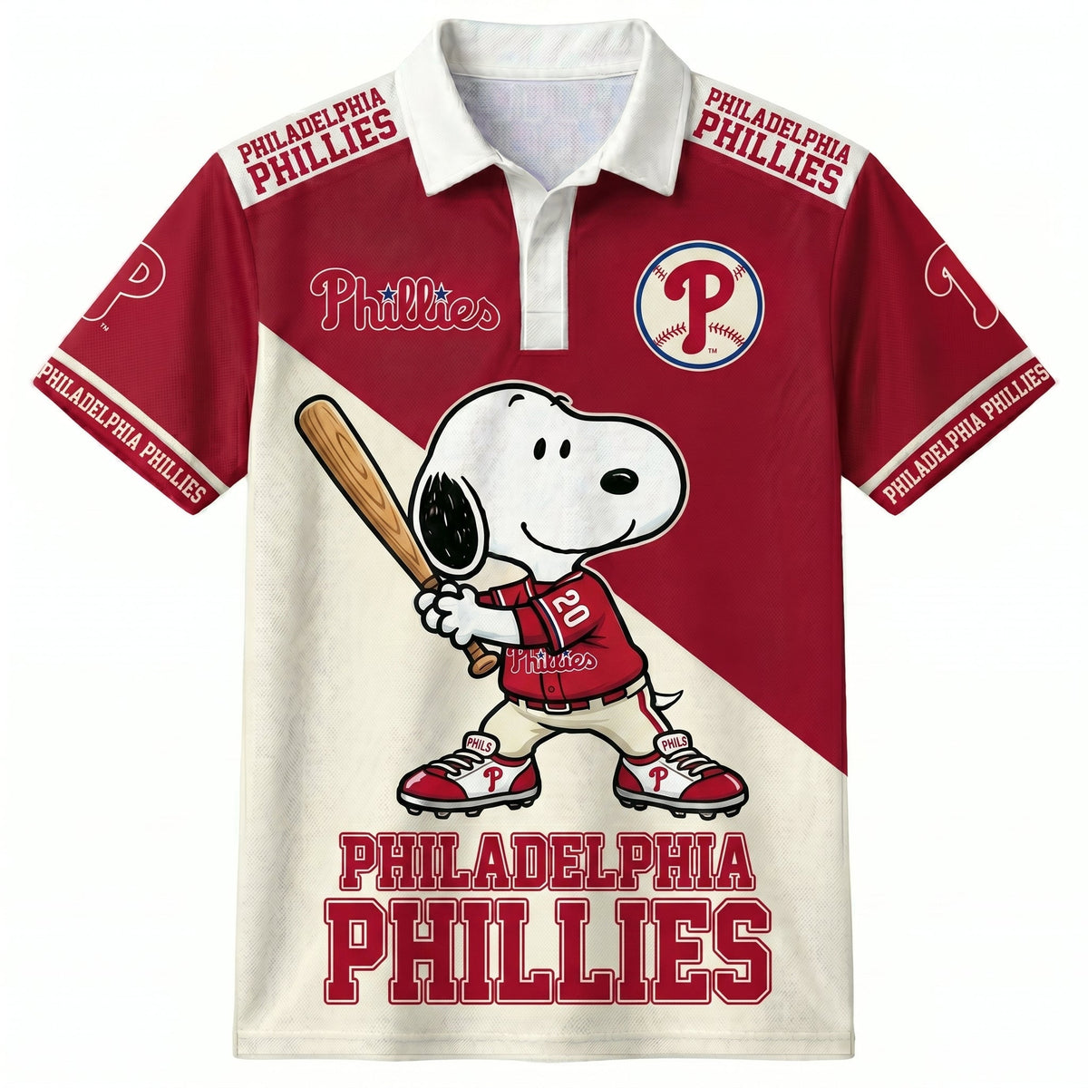 National League — NL Baseball Polo Shirt — Team Color Game Day Polo — Cartoon Dog Baseball Inspired  - Custom Fan Apparel Image 7
