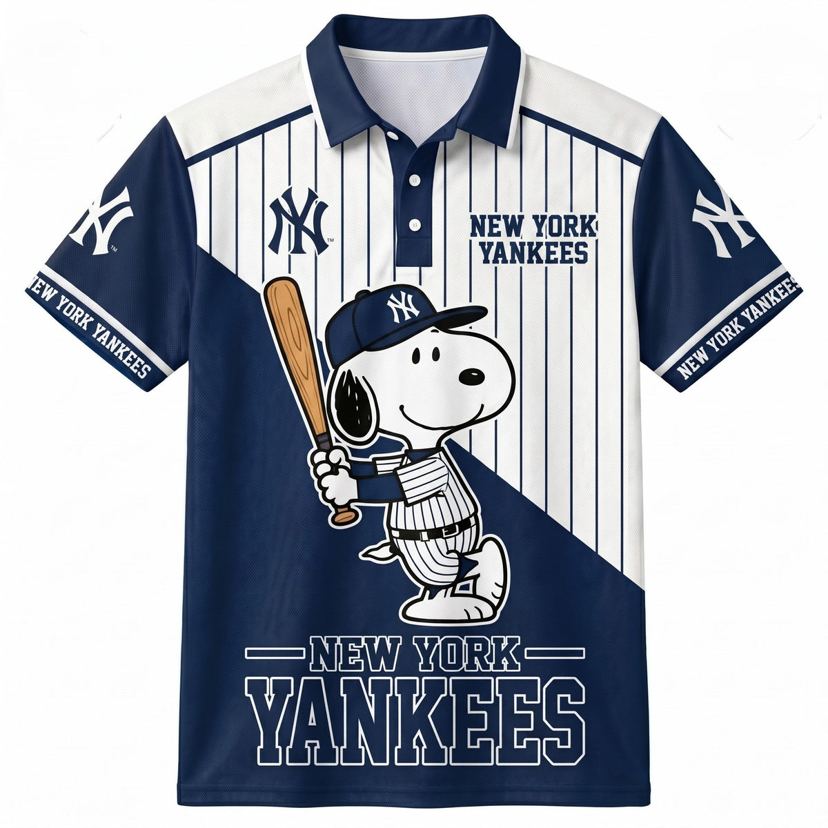 American League - AL Baseball Polo Shirt — Team Color Game Day Polo — Cartoon Dog Baseball Inspired  - Custom Fan Apparel Image 1