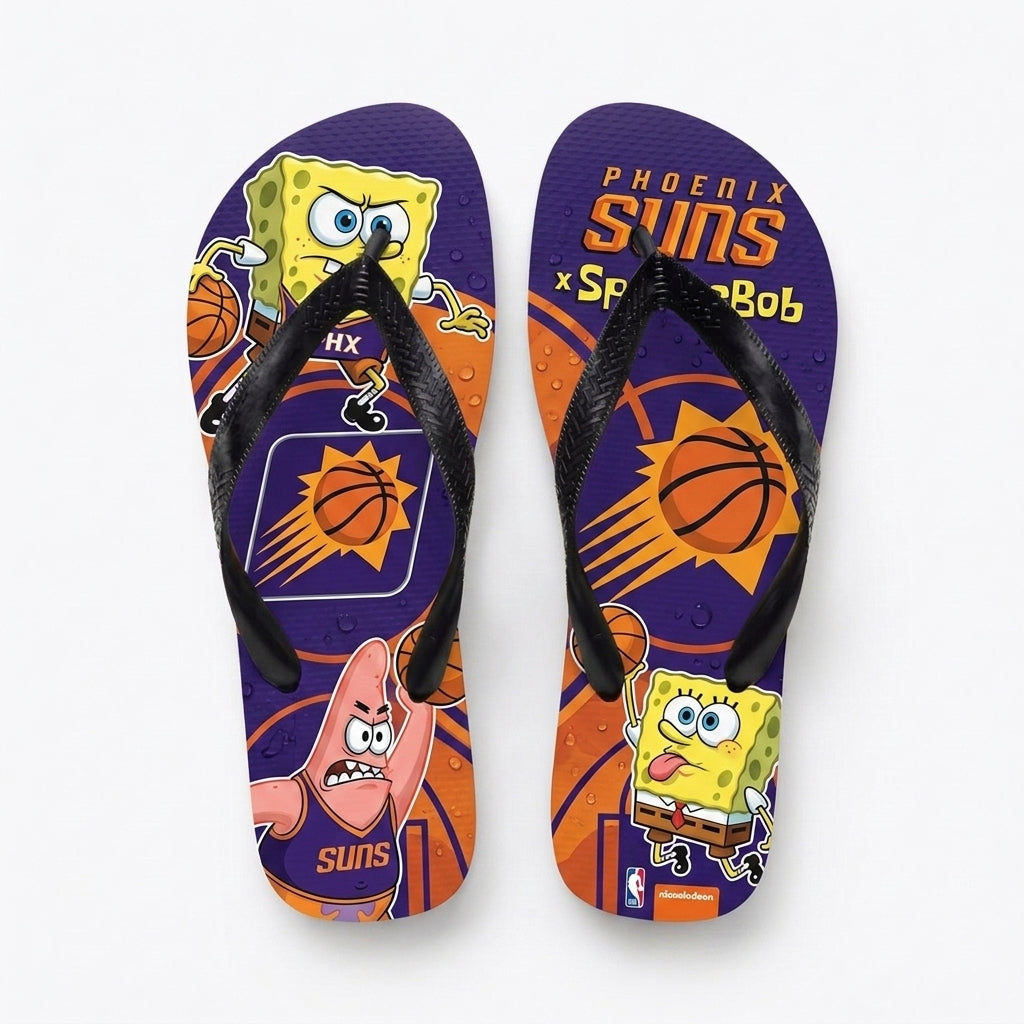 Funny Sponge Basketball Flip Flops — Sport Fan Beach Sandals | 30 Teams Available