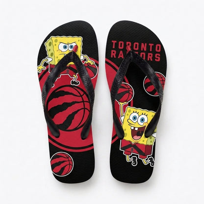 Funny Sponge Basketball Flip Flops — Sport Fan Beach Sandals | 30 Teams Available - Custom Fan Apparel Image 6