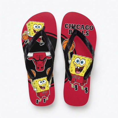 Funny Sponge Basketball Flip Flops — Sport Fan Beach Sandals | 30 Teams Available - Custom Fan Apparel Image 7