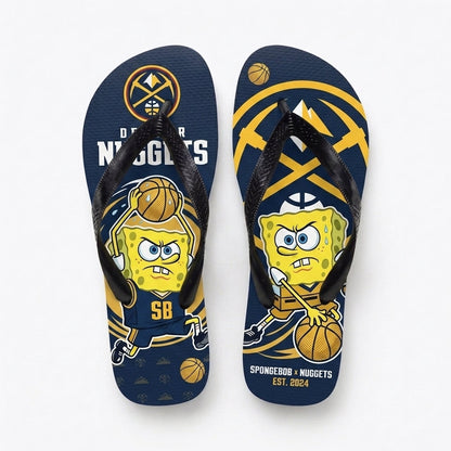 Funny Sponge Basketball Flip Flops — Sport Fan Beach Sandals | 30 Teams Available - Custom Fan Apparel Image 17