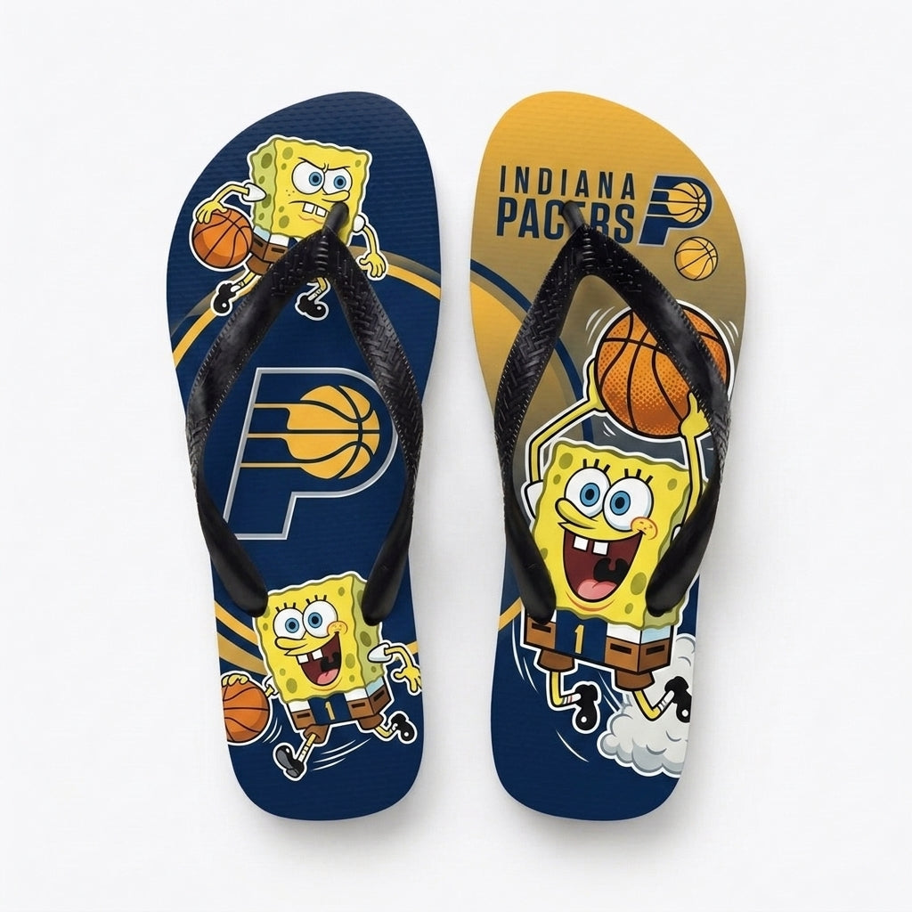 Funny Sponge Basketball Flip Flops — Sport Fan Beach Sandals | 30 Teams Available - Custom Fan Apparel Image 10