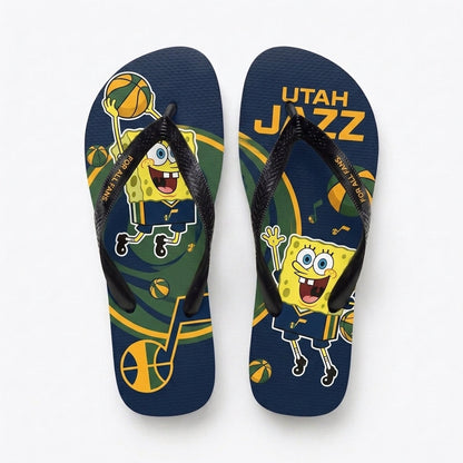 Funny Sponge Basketball Flip Flops — Sport Fan Beach Sandals | 30 Teams Available - Custom Fan Apparel Image 20
