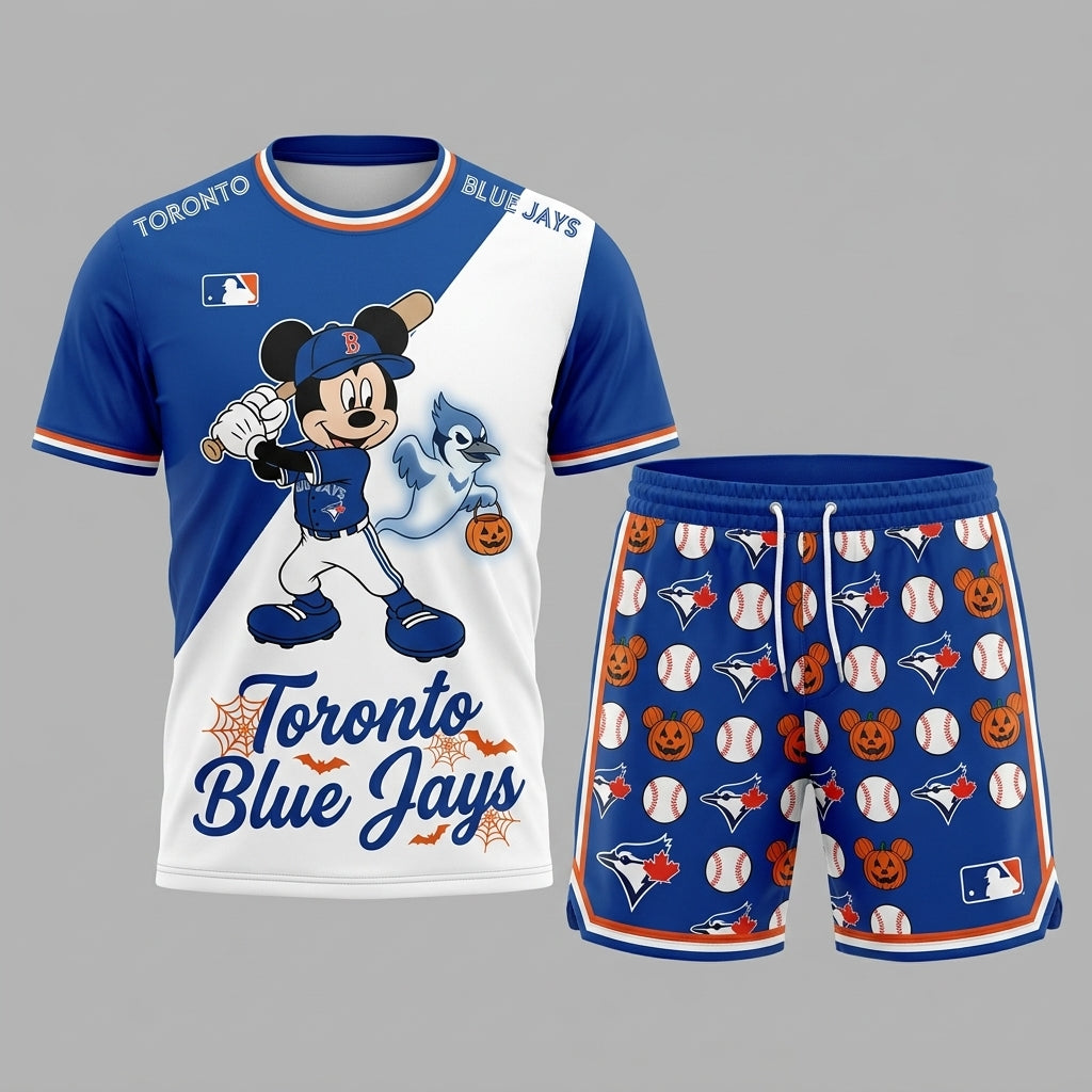Halloween Baseball Fan T-Shirt And Shorts Set — Cartoon Mouse Sport Outfit | 30 Teams Available - Custom Fan Apparel Image 17