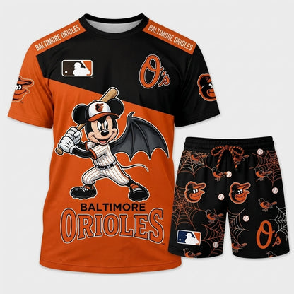 Halloween Baseball Fan T-Shirt And Shorts Set — Cartoon Mouse Sport Outfit | 30 Teams Available - Custom Fan Apparel Image 11