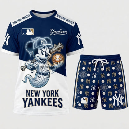 Halloween Baseball Fan T-Shirt And Shorts Set — Cartoon Mouse Sport Outfit | 30 Teams Available - Custom Fan Apparel Image 7