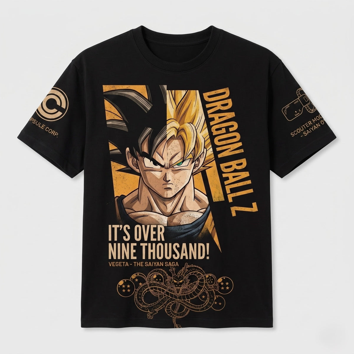 Anime Dragon Ballz Battle Warrior Graphic Shirt, Black Manga Inspired T-Shirt, Sweatshirt & Hoodie, Japanese Streetwear Fan Gift