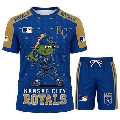 Meme Frog Baseball Fan T-Shirt And Shorts Set — Funny Sport Outfit | 30 Teams Available
