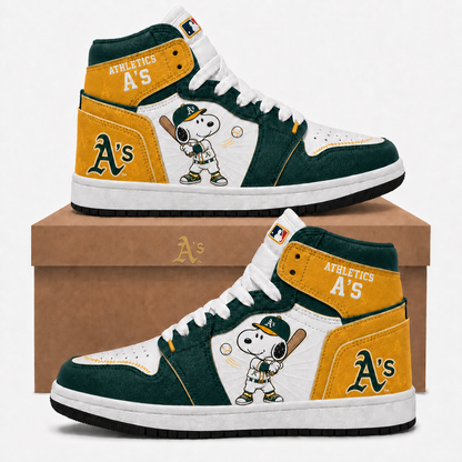 Snoopy MLB Baseball Fan High Top Sneakers | All 30 Teams Available - Custom Fan Apparel Image 2