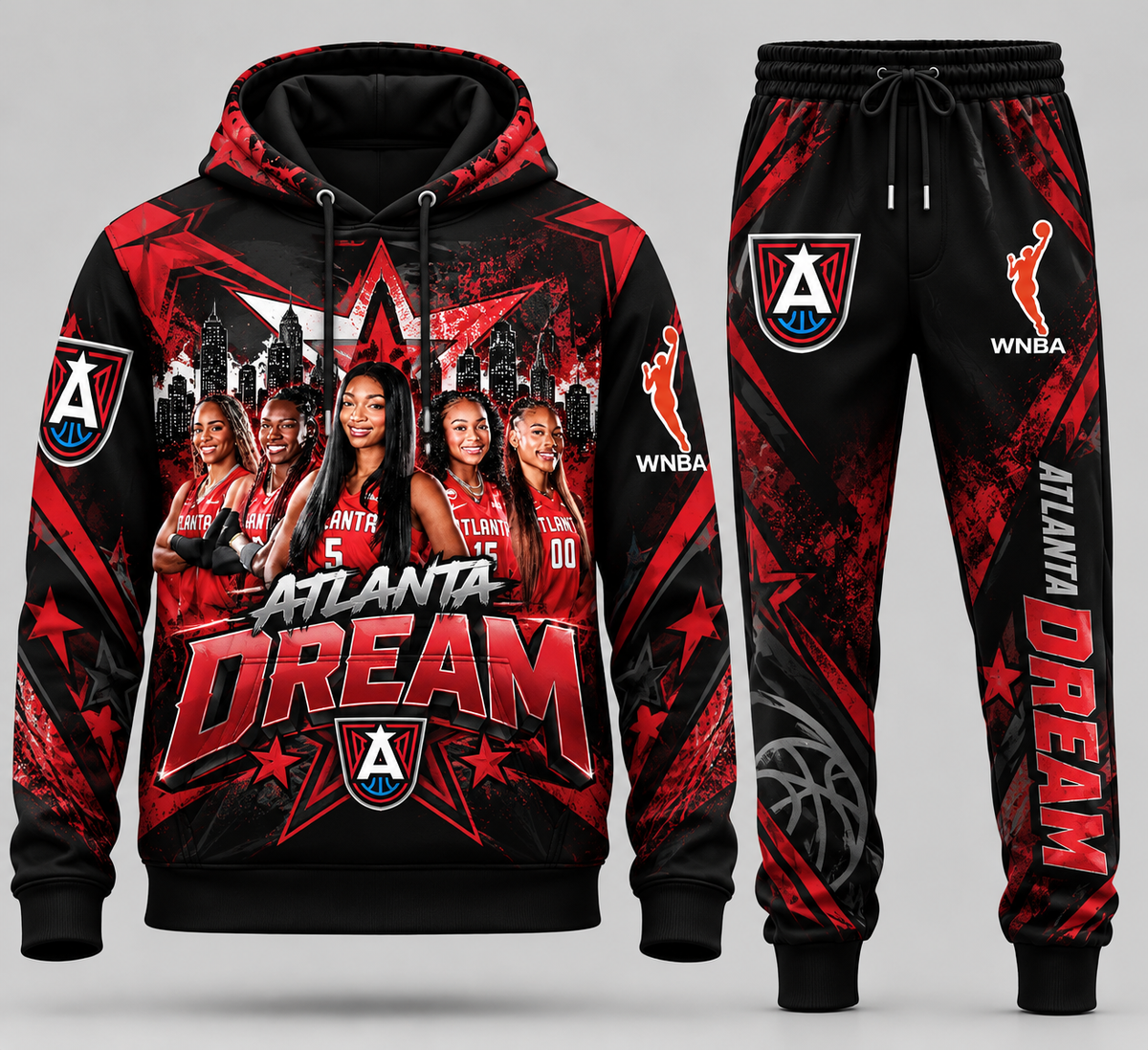 Atlanta Dream Angel Reese hoodie and sweatpants fan set - Style 08