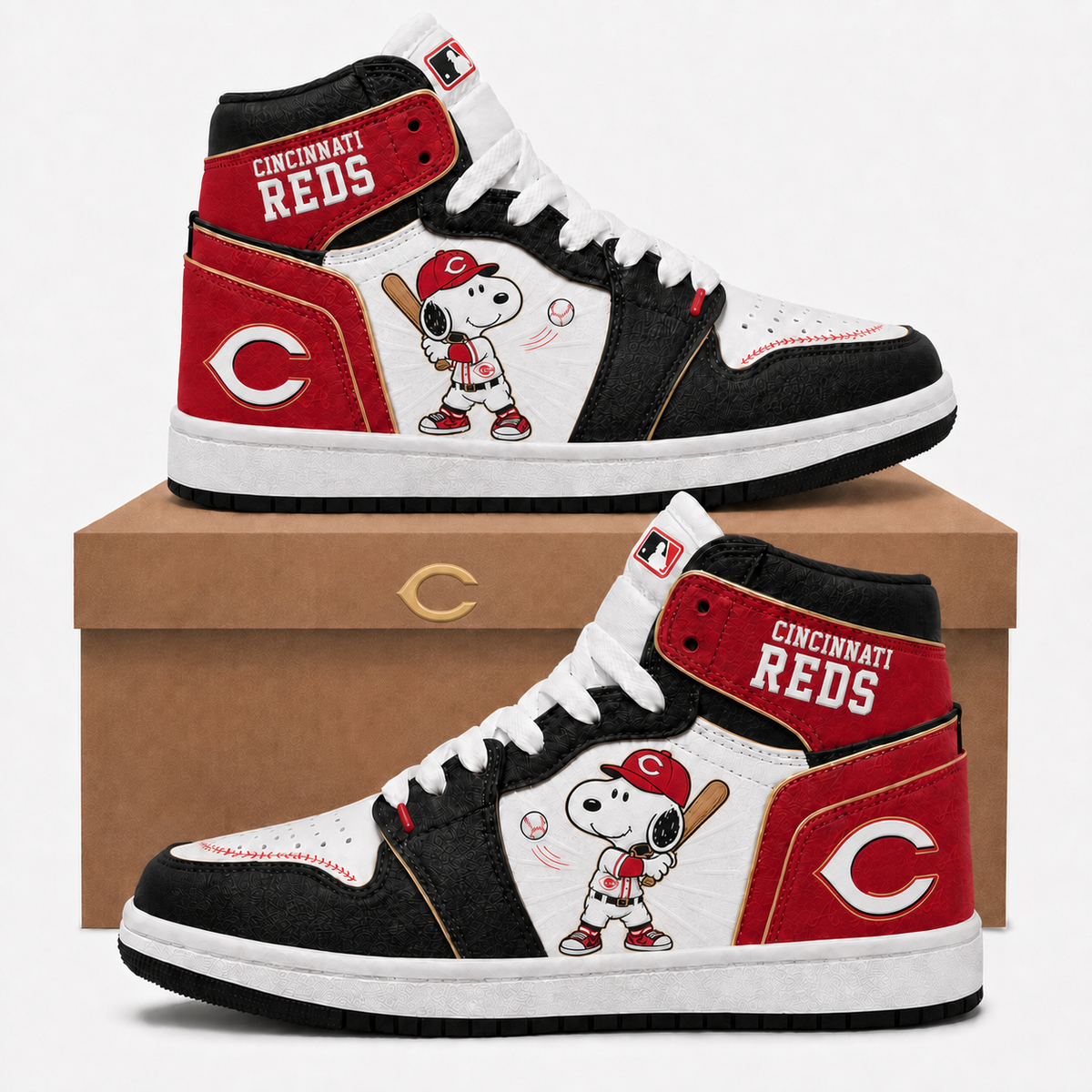 Snoopy MLB Baseball Fan High Top Sneakers | All 30 Teams Available - Custom Fan Apparel Image 8