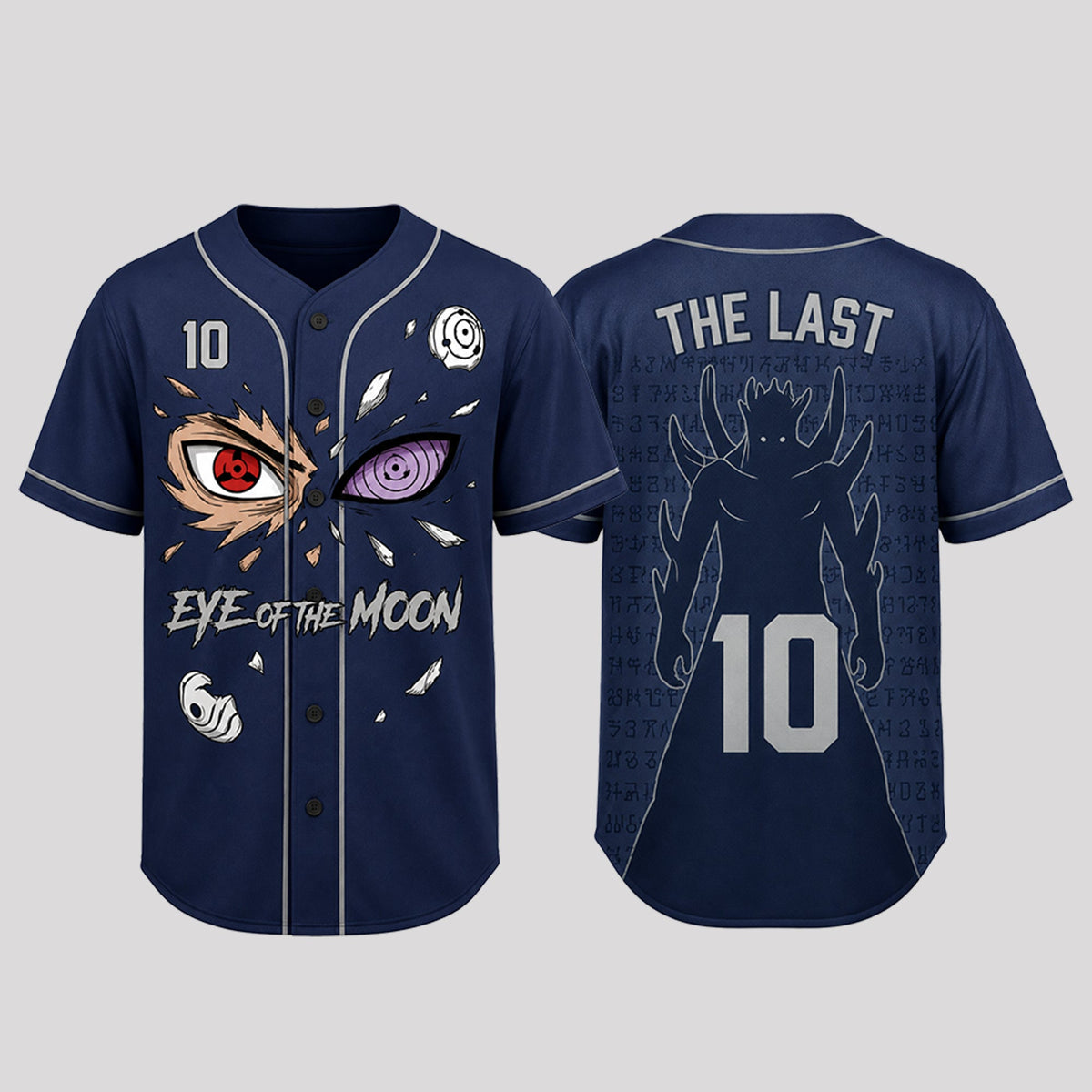 Custom Moon Eye Ninja Baseball Jersey, Personalized Name Number Dark Anime Inspired Shirt - Custom Fan Apparel Image 3