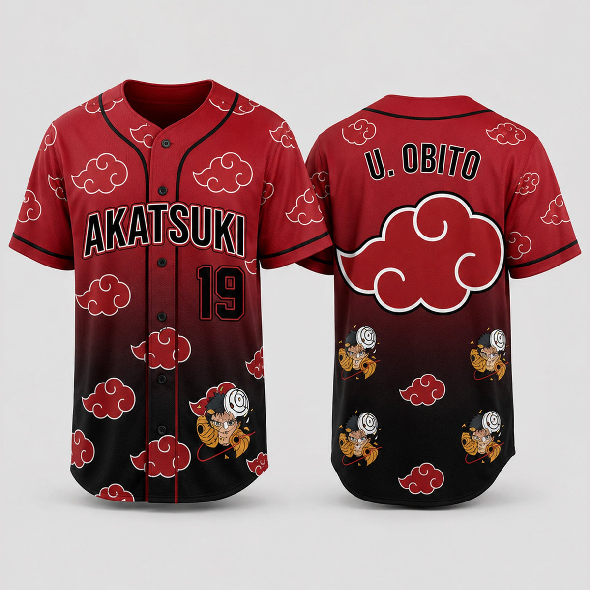 Custom Red Cloud Ninja Baseball Jersey, Personalized Name Number Anime Inspired Shirt - Custom Fan Apparel Image 5
