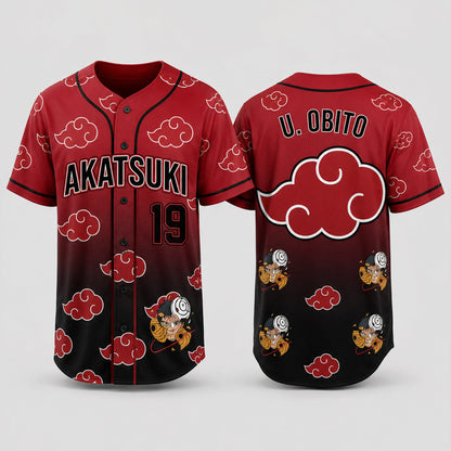 Custom Red Cloud Ninja Baseball Jersey, Personalized Name Number Anime Inspired Shirt - Custom Fan Apparel Image 5